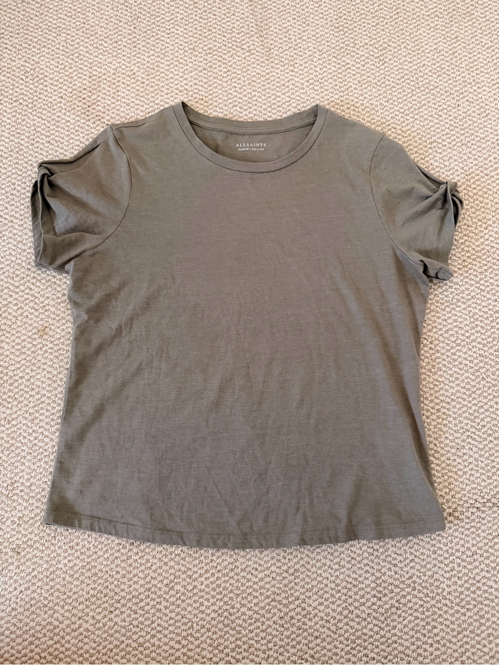 All Saints Olive Crewneck Short Sleeve Tee